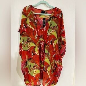 Good times NWT one size 100% polyester printed beach cover up